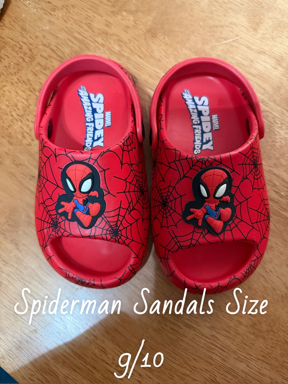 Marvel Red Spidey Kids Sandals with Web Graphics